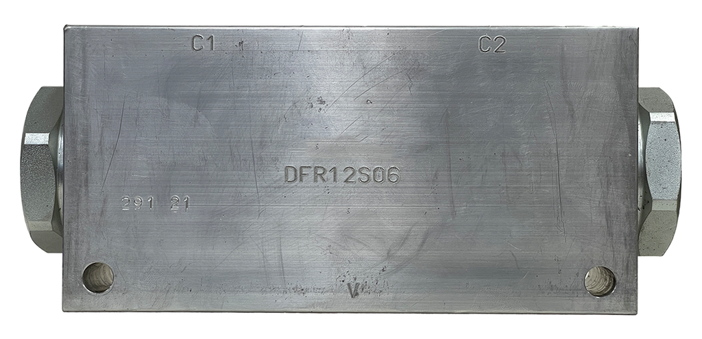 DFR12S06|25 GPM flow divider (inlet #12 ORB) (outlet x 2 #10 ORB)