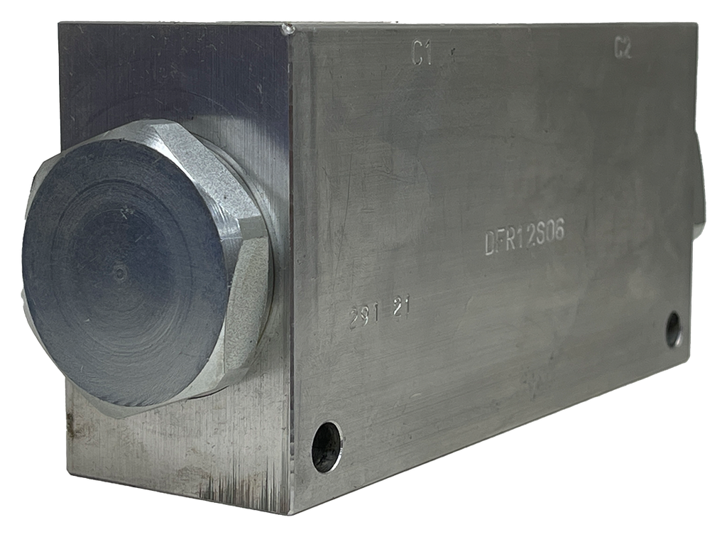 DFR12S06|25 GPM flow divider (inlet #12 ORB) (outlet x 2 #10 ORB)