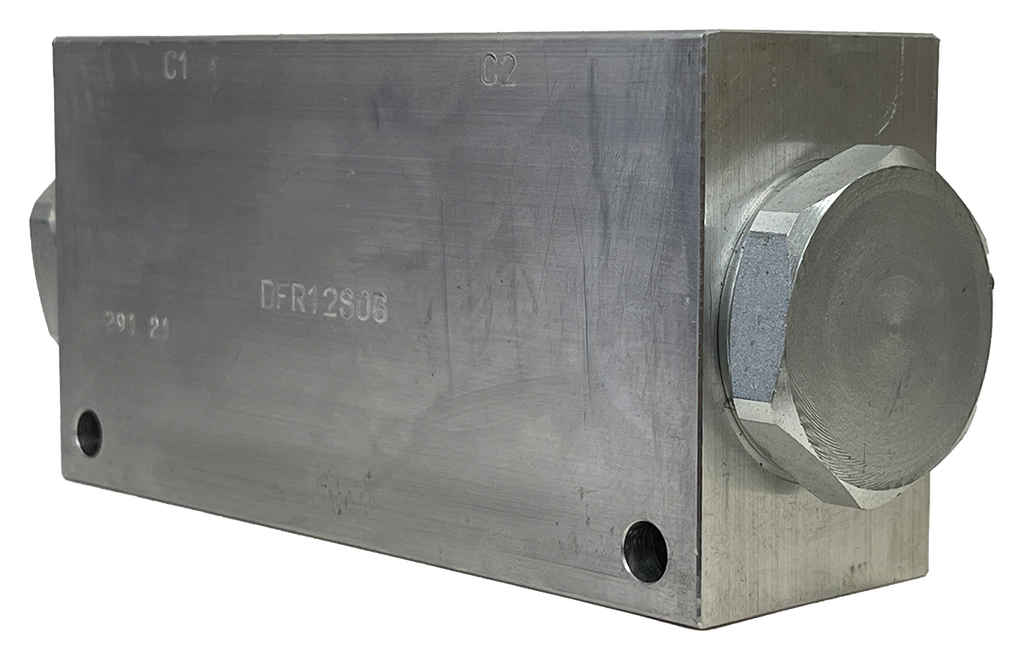 DFR12S06|25 GPM flow divider (inlet #12 ORB) (outlet x 2 #10 ORB)