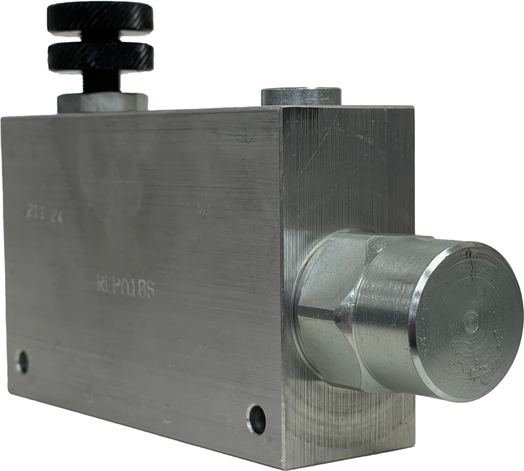RFP-A-12-A-SAE10|Pressure compensated flow control, 3 way, 100 l/min, 26 gpm inlet, 17 gpm regulated