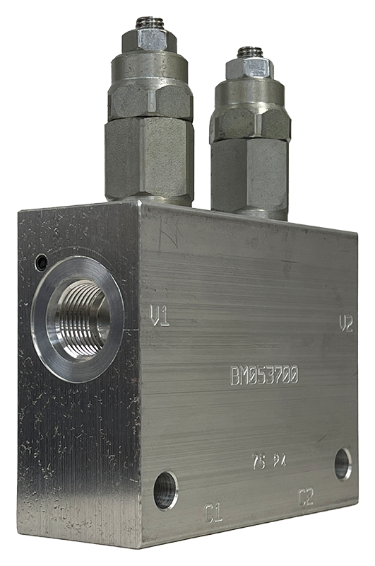 PR21076A|Double counterbalance valve 500-3000 psi, 8 ORB ports