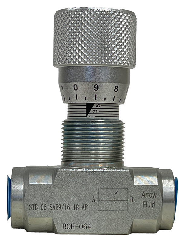 STU-400-SAE9/16-18|1/4" Inline Flow Control c/w 3/8" ORB Ports