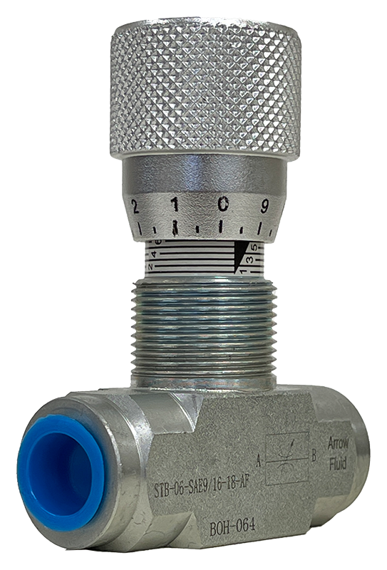 STU-400-SAE9/16-18|1/4" Inline Flow Control c/w 3/8" ORB Ports