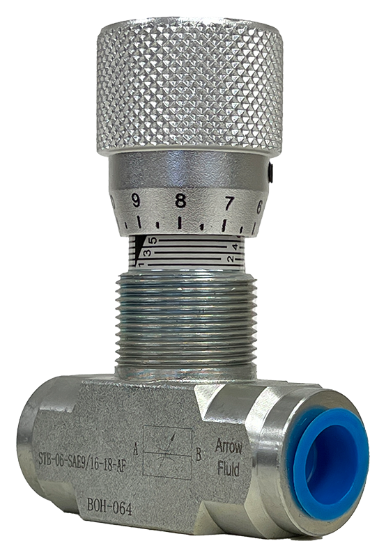 STU-400-SAE9/16-18|1/4" Inline Flow Control c/w 3/8" ORB Ports