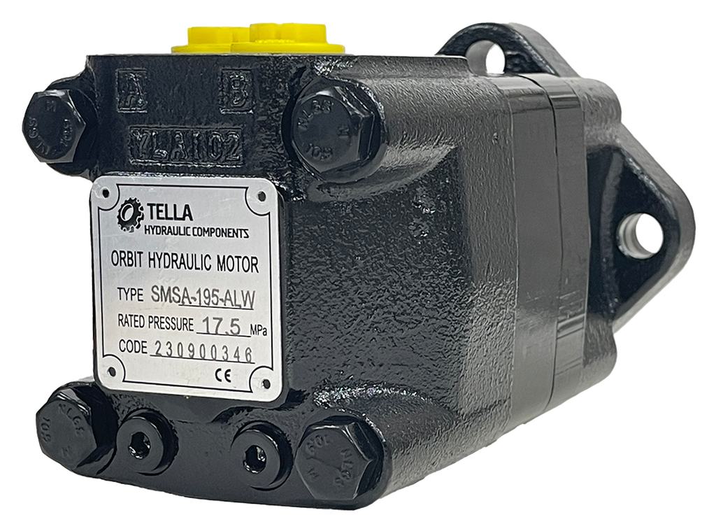 SMSA-195-ALW|195 CC motor 4 bolt SAE A mount 1.25" shaft with threaded mount holes for relief by ports. #10 SAE Ports