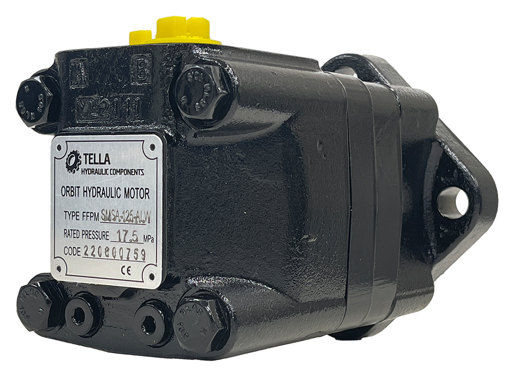 SMSA-125-ALW|125 CC motor 4 bolt SAE A mount 1.25" shaft with threaded mount holes for relief by ports. #10 SAE Ports