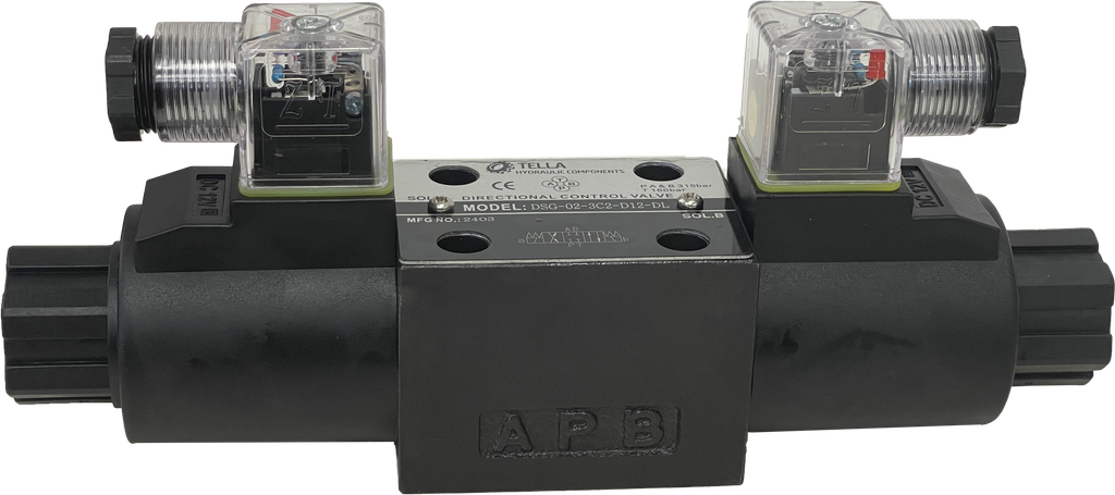 DSG-02-3C2-D12-DL|D03 valve, 3 position, all ports closed 12VDC DIN connection