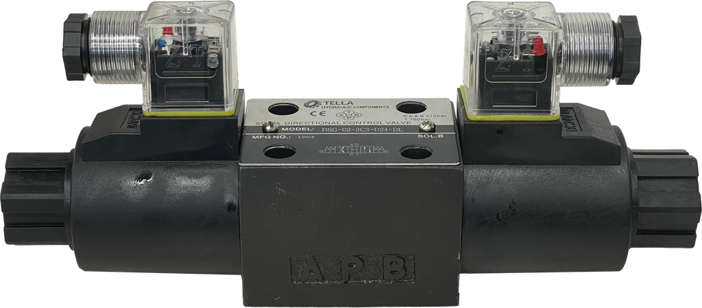 DSG-02-3C3-D24-DL|D03 valve, 3 position, all ports open, 24VDC DIN connection