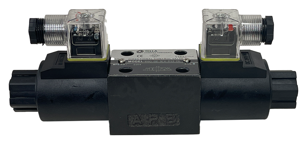 DSG-02-3C4-D24-DL|D03 valve, 3 position, AB to T P port closed 24VDC DIN connection