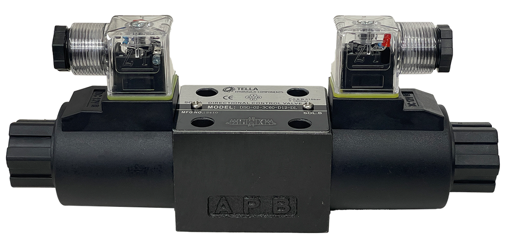 DSG-02-3C60-D12-DL|D03 valve, 3 position, P to T A and B closed 12VAC DIN connection