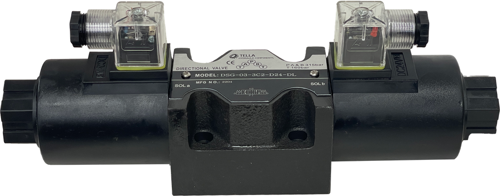 DSG-03-3C2-D24-DL|D05 center closed, double solenoid 24VDC DIN