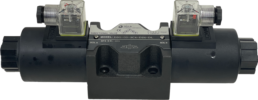 DSG-03-3C4-D24-DL|D05 AB to T 3 position valve 24VDC DIN
