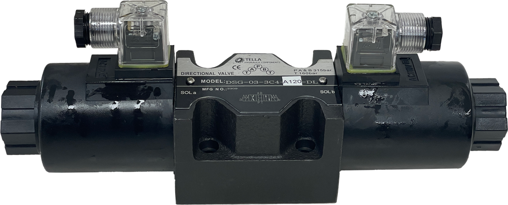 DSG-03-3C4-A120-DL|D05 AB to T 3 position valve 120VAC, DIN