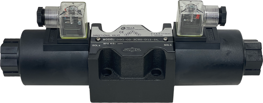 DSG-03-3C60-D12-DL|D05 valve, 3 position, P to T A and B closed 12VDC DIN connection