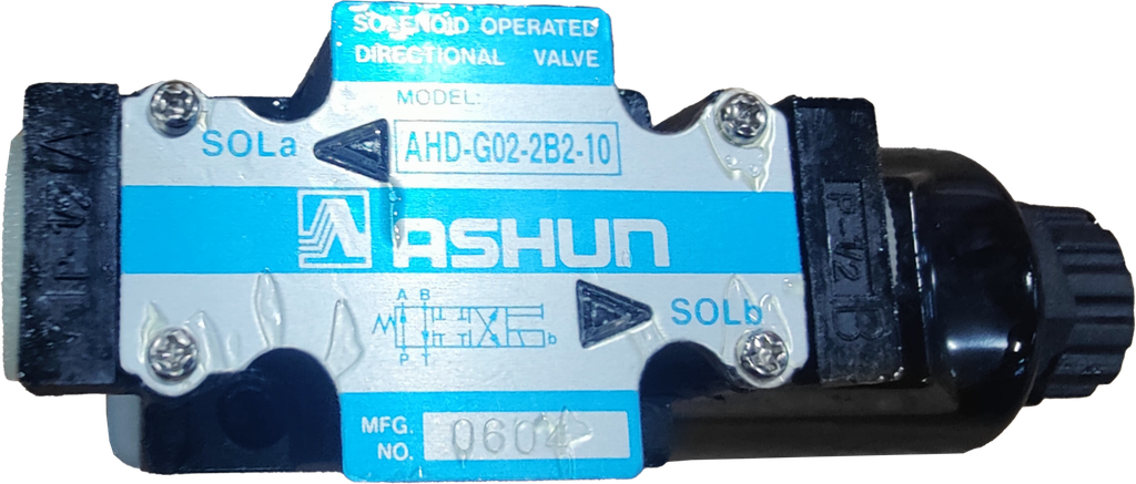 AHD-G02-2B2-10|1/4" valve size; box type; 315 bar max operating pressure; 70-160 allowable back pressure; 60 L/min max flow; 300 RF120 conversion frequency; spring offset, 2 position