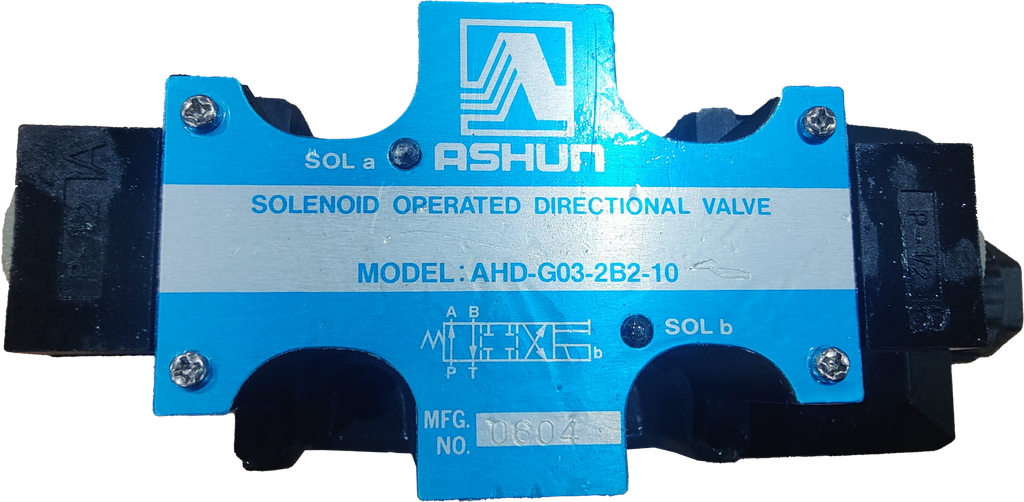 AHD-G03-2B2-10|3/8" valve size; box type; 315 bar max operating pressure; 70-160 allowable back pressure; 120 L/min max flow; 240 RF120 conversion frequency; spring offset, 2 position