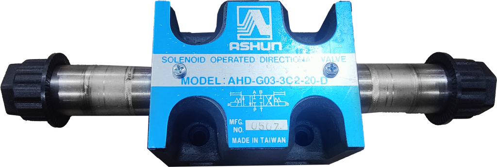 AHD-G03-3C2-20|3/8" valve size; din type; 315 bar max operating pressure; 70-160 allowable back pressure; 120 L/min max flow; 240 RF120 conversion frequency; spring offset, 3 position