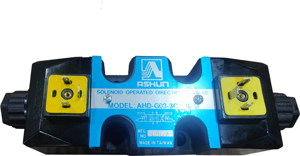 AHD-G03-3C4-20|3/8" valve size; din type; 315 bar max operating pressure; 70-160 allowable back pressure; 120 L/min max flow; 240 RF120 conversion frequency; spring offset, 3 position