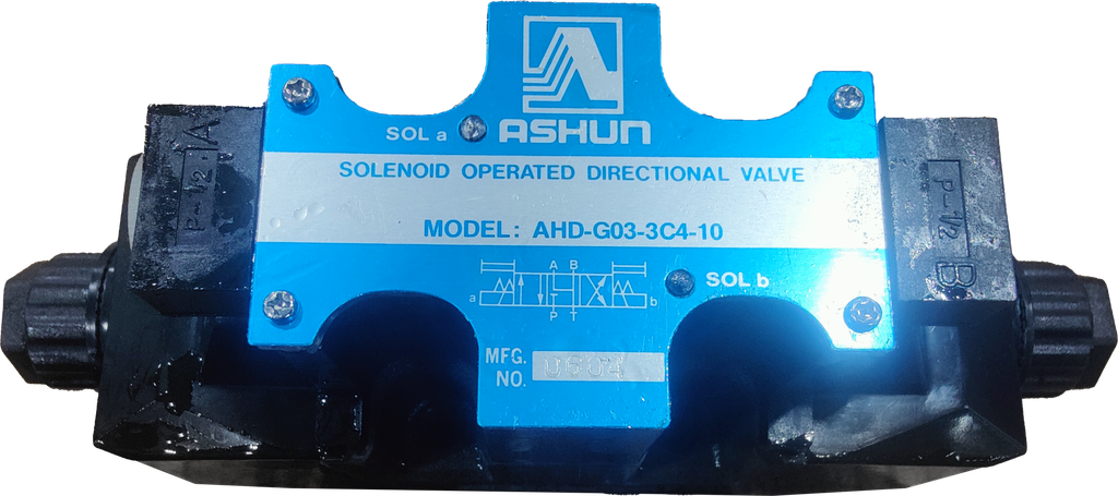 AHD-G03-3C4-10|3/8" valve size; box type; 315 bar max operating pressure; 70-160 allowable back pressure; 120 L/min max flow; 240 RF120 conversion frequency; spring offset, 3 position