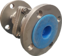 NACE MR0175|2" Hydraulic Ball Valve used to control the flow of liquids. The valve features a metallic body with flanged connections at both ends for connecting pipes. It also has a long handle attached to the side for manual operation.