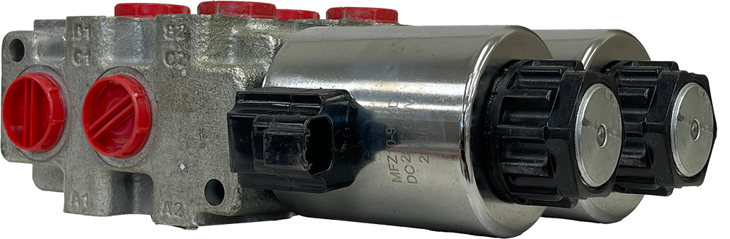 2SGL-DVTER-SAE10-D12-BAFD-DBL|6 way Selector valve 12 VDC - Banked as double - Deutsch
