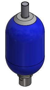 BA4-276-D03-0101UN | Bladder Accumulator, 4L 4000psi CRN-ASME  SAE#20 thread (1-5/8-12UN) NBR