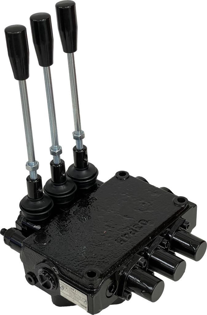 3 Spool P45 with SP9 Detent and motor spool on first position reversed handles (painted black)
