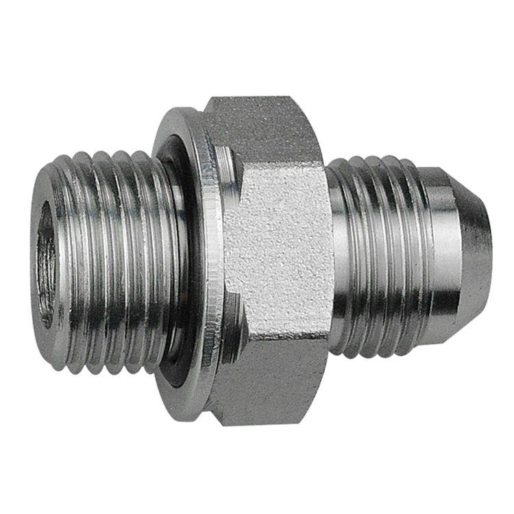 37015-16-16 1" MALE FLAT FACE BSP PARALLEL TO 1-5/16-12 MALE JIC 37° FLARE CONNECTOR