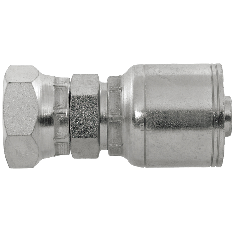 44069-12-12 3/4" NON-SKIVE CRIMP COUPLING WITH 3/4-14 FEMALE JAPANESE JIS 30° FLARE THREAD