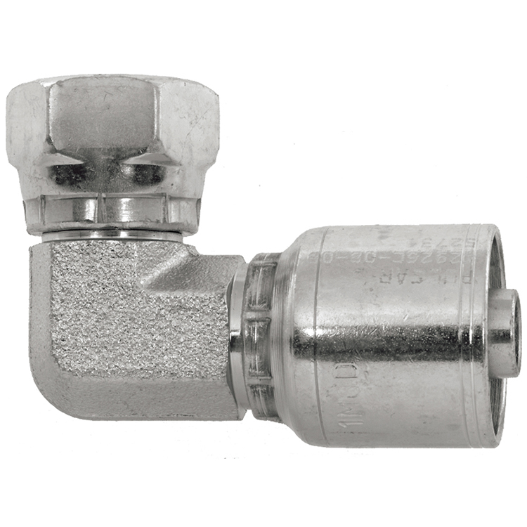 44926C-12-12 3/4" COMPACT 90° NON-SKIVE CRIMP COUPLING ELBOW WITH 3/4" FEMALE BSP PARALLEL THREAD