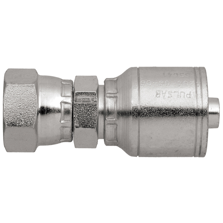 4204-06-06 3/8" NON-SKIVE CRIMP COUPLING WITH 5/8-18 FEMALE SAE 45° FLARE THREAD