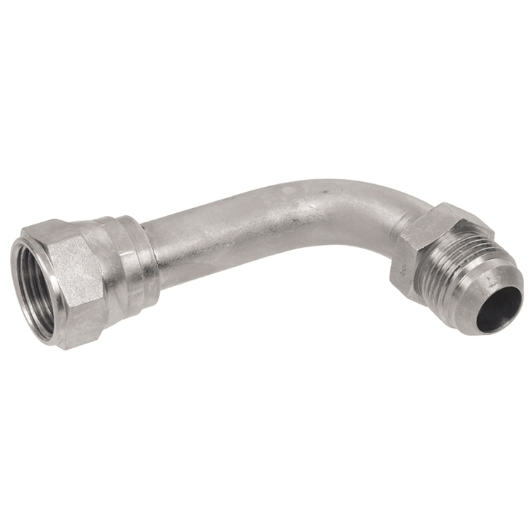0595TL-20-20 1-5/8-12 FEMALE TO MALE JIC 37° FLARE 90° LONG TUBE ELBOW