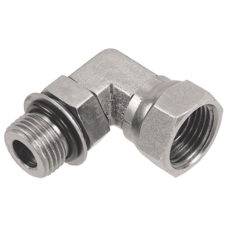 0691-08-06 / 6901-08-06 3/4-16 MALE O-RING BOSS TO 3/8" FEMALE PIPE SWIVEL (NPSM) 90° ELBOW