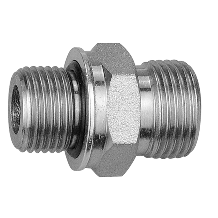 72093-22-08 22 MM DIN 2353 MALE METRIC PORT TO 13/16-16 MALE O-RING FACE SEAL ADAPTER