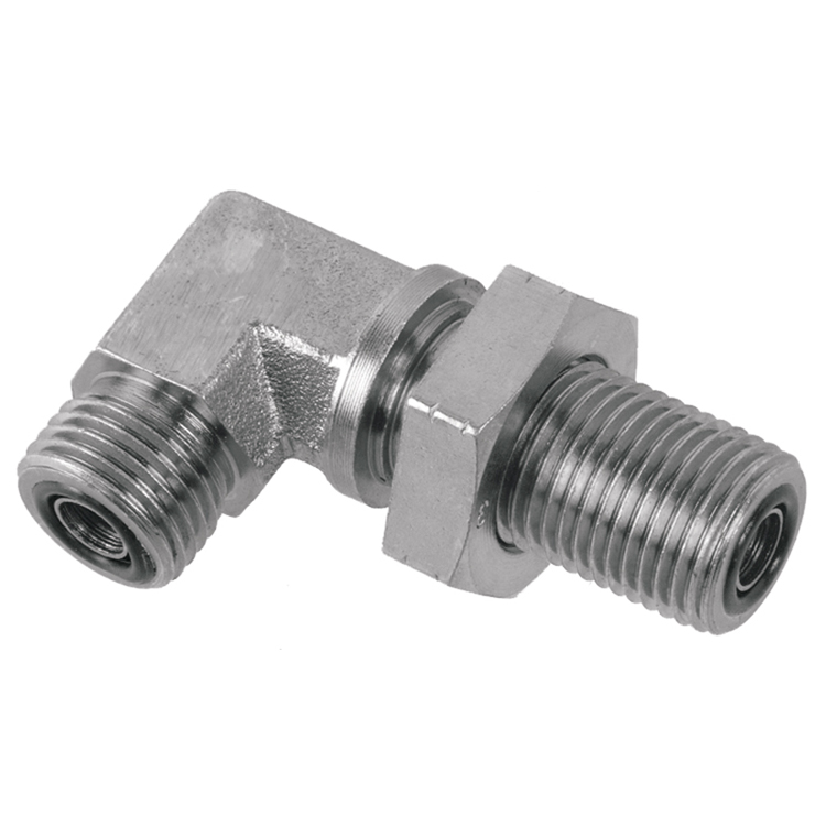 93993BH-06-06 11/16-16 MALE O-RING FACE SEAL 90° BULKHEAD UNION ELBOW