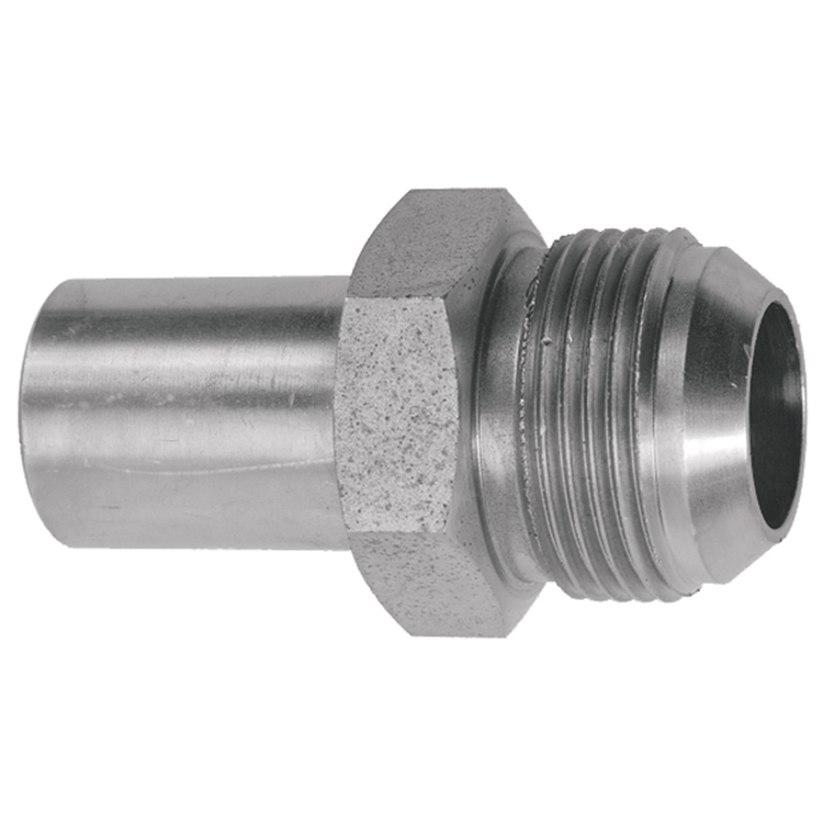 61015-38-24 38 MM DIN 2353 METRIC STANDPIPE TO 1-7/8-12 MALE JIC 37° FLARE CONNECTOR