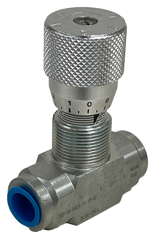 STU-400-SAE9/16-18|1/4" Inline Flow Control c/w 3/8" ORB Ports