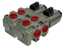 2SGL-DVTER-SAE10-D12-BAFD-DBL 6 way Hydraulic Diverter Selector Valve 12 VDC - Banked as double - Deutsch