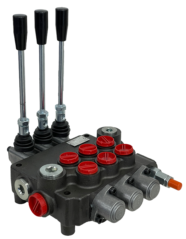 3Z80/1/3x(A1KZ1)-S|3 Spool Z80 valve with levers