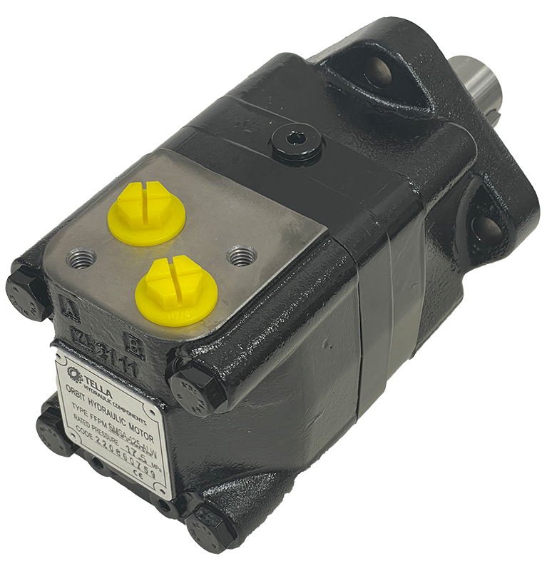 SMSA-125-ALW|125 CC motor 4 bolt SAE A mount 1.25" shaft with threaded mount holes for relief by ports. #10 SAE Ports