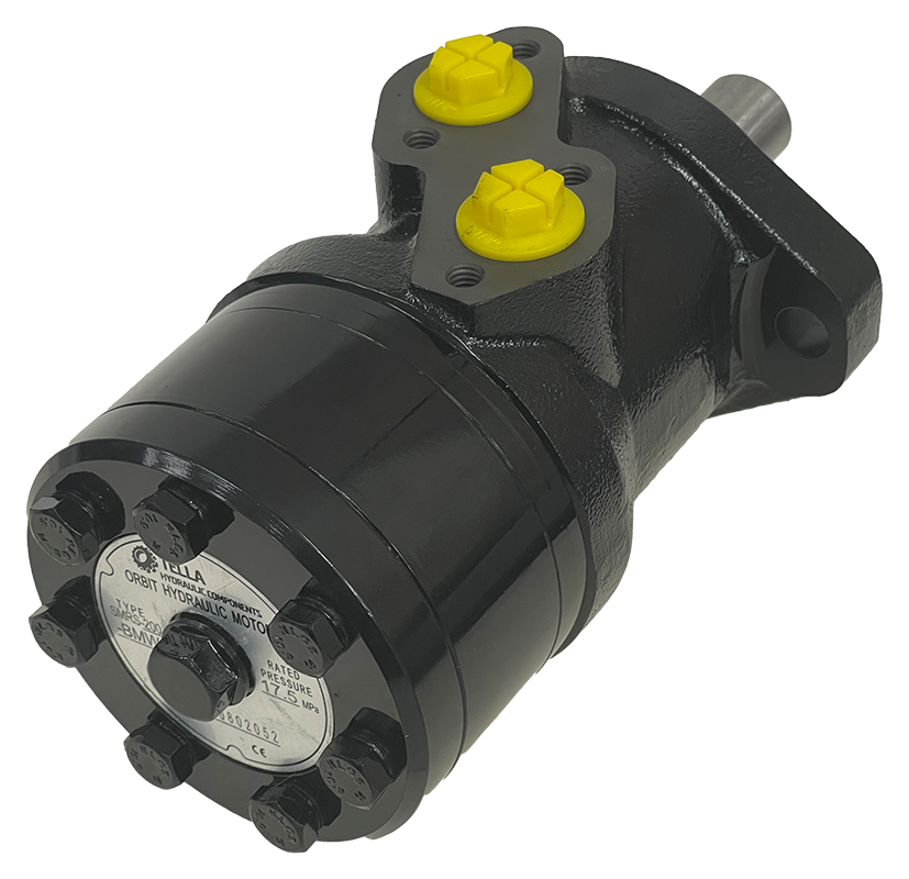 SMRS-200-BMW|200 cc Hydraulic Motor 2 bolt SAE A 25 mm keyed shaft 10 ORB ports