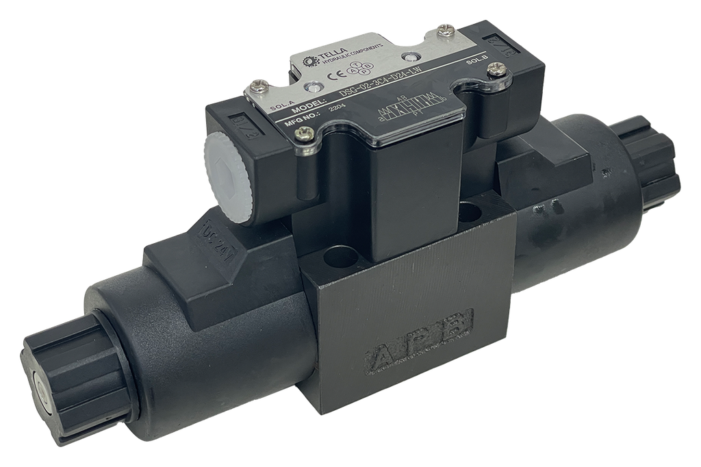 DSG-02-3C4-D24-LW|D03 valve, 3 position, AB to T P port closed 24VDC wire box