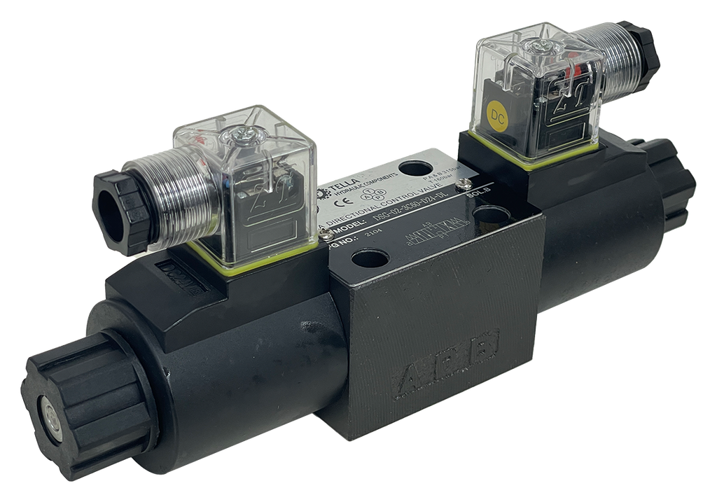 DSG-02-3C60-D24-DL|D03 valve, 3 position, P toT A and B closed 24VDC DIN connection