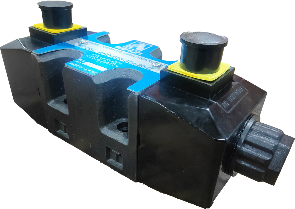 AHD-G03-3C4-20|3/8" valve size; din type; 315 bar max operating pressure; 70-160 allowable back pressure; 120 L/min max flow; 240 RF120 conversion frequency; spring offset, 3 position