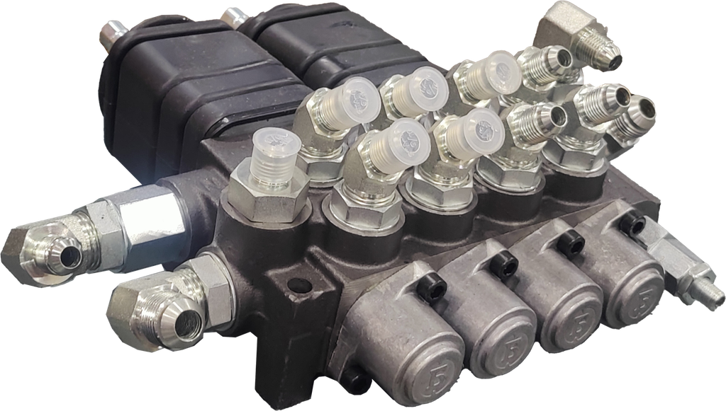 4 spool mini backhoe|4 spool monoblock with Joysticks and metering spools