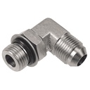 1195SS-08-08 3/4-16 TYPE 316 STAINLESS STEEL MALE O-RING BOSS TO 3/4-16 MALE JIC 37° FLARE 90° ELBOW